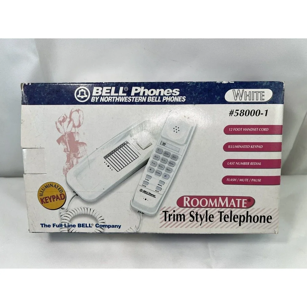 New VTG Northwestern Bell Roomate Trim Style Phone WHITE ILLUMINATED Keypad 1995